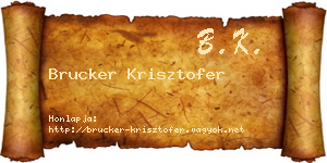 Brucker Krisztofer névjegykártya